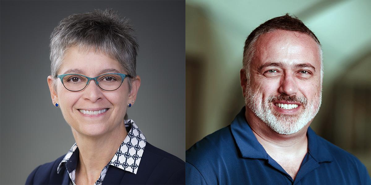 Headshot of Cynthia Carnes and Ezekiel Johnston-Halperin