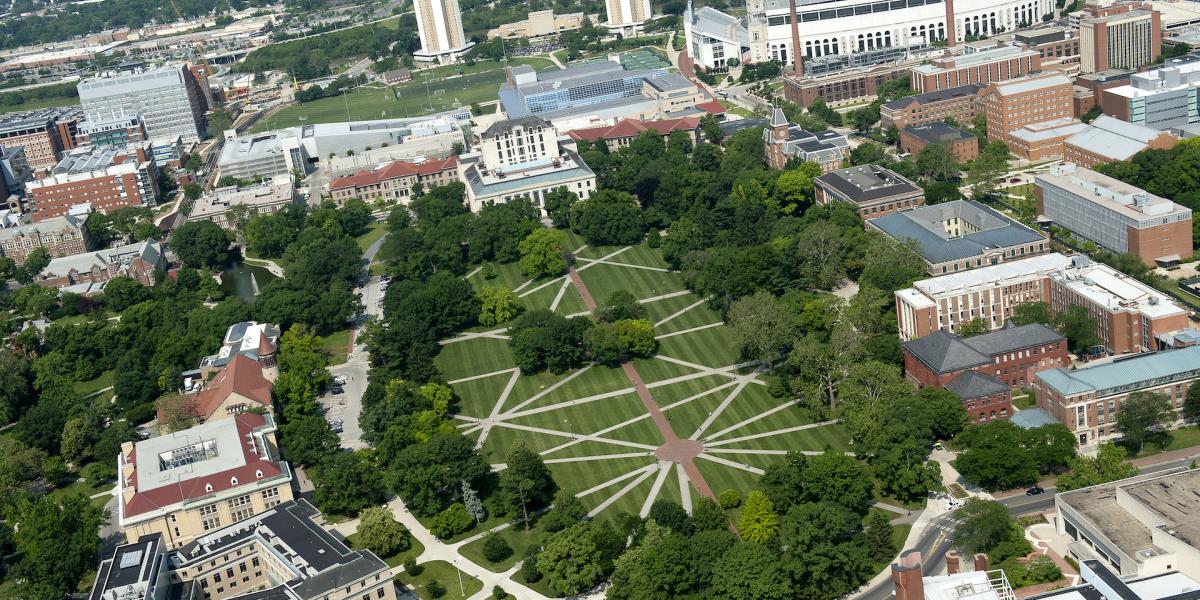 Aerial view of the Oval.