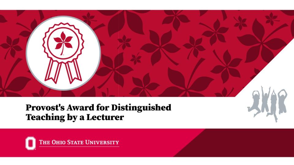 Provost's Award for Distinguished Teaching by a Lecturer banner