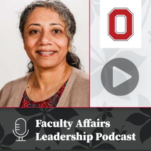 Image shows text: Faculty Affairs Leadership Podcast